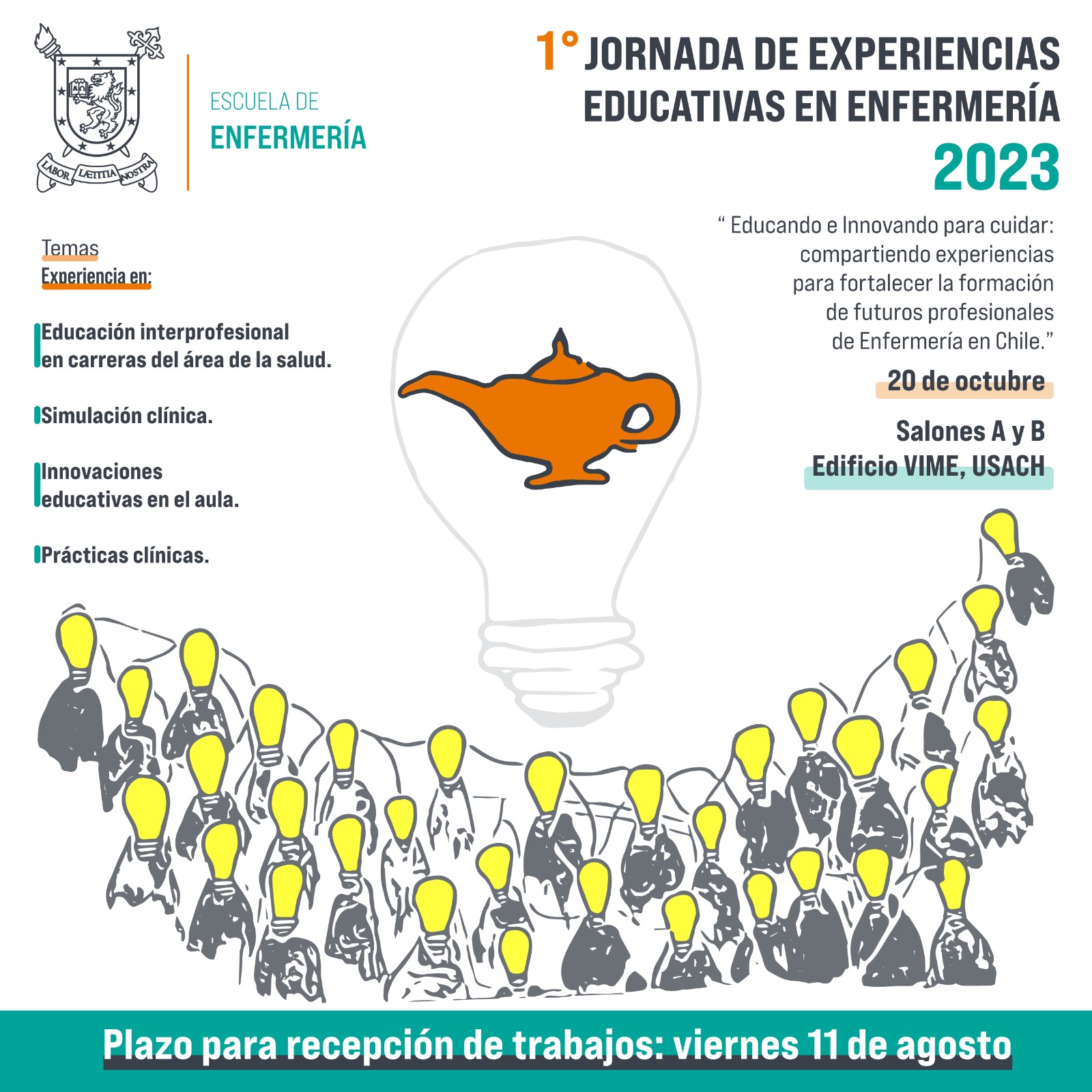 Folleto convocatoria jornada experiencias educativas en enfermeria